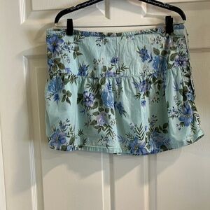 Vintage Y2K Ancient Circles Flora Mini Skirt, 100% Cotton, Size Large Summer